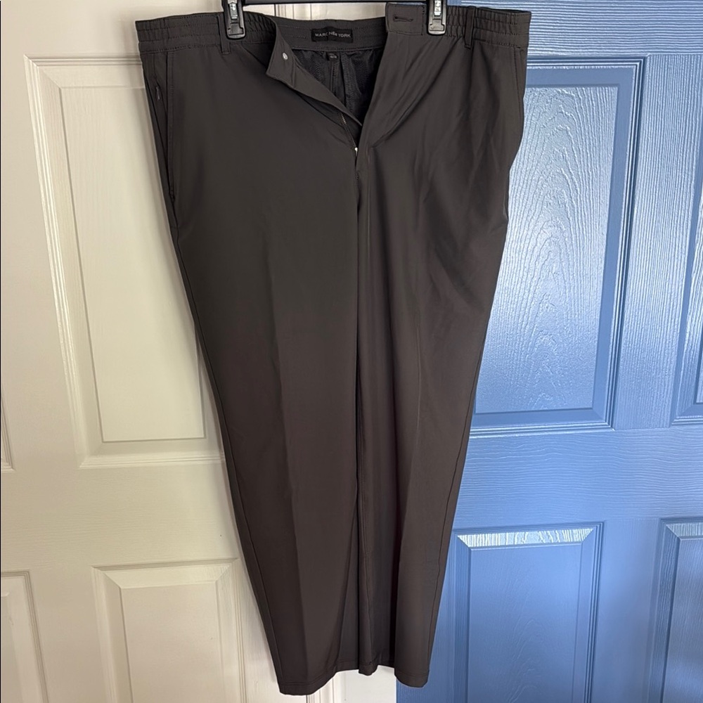 Marc New York Gray Performance Pants Classic Straight-Leg